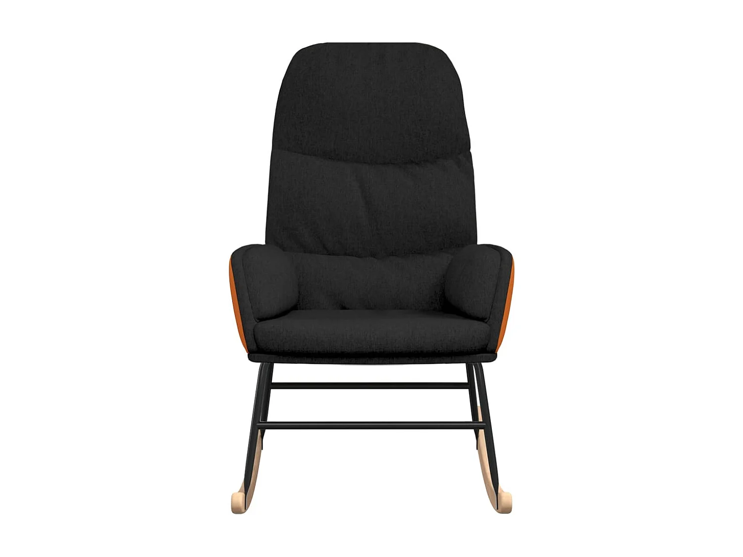 Fauteuil à bascule rembourré tissu noire 70 x 79 x 105 cm DEC029053
