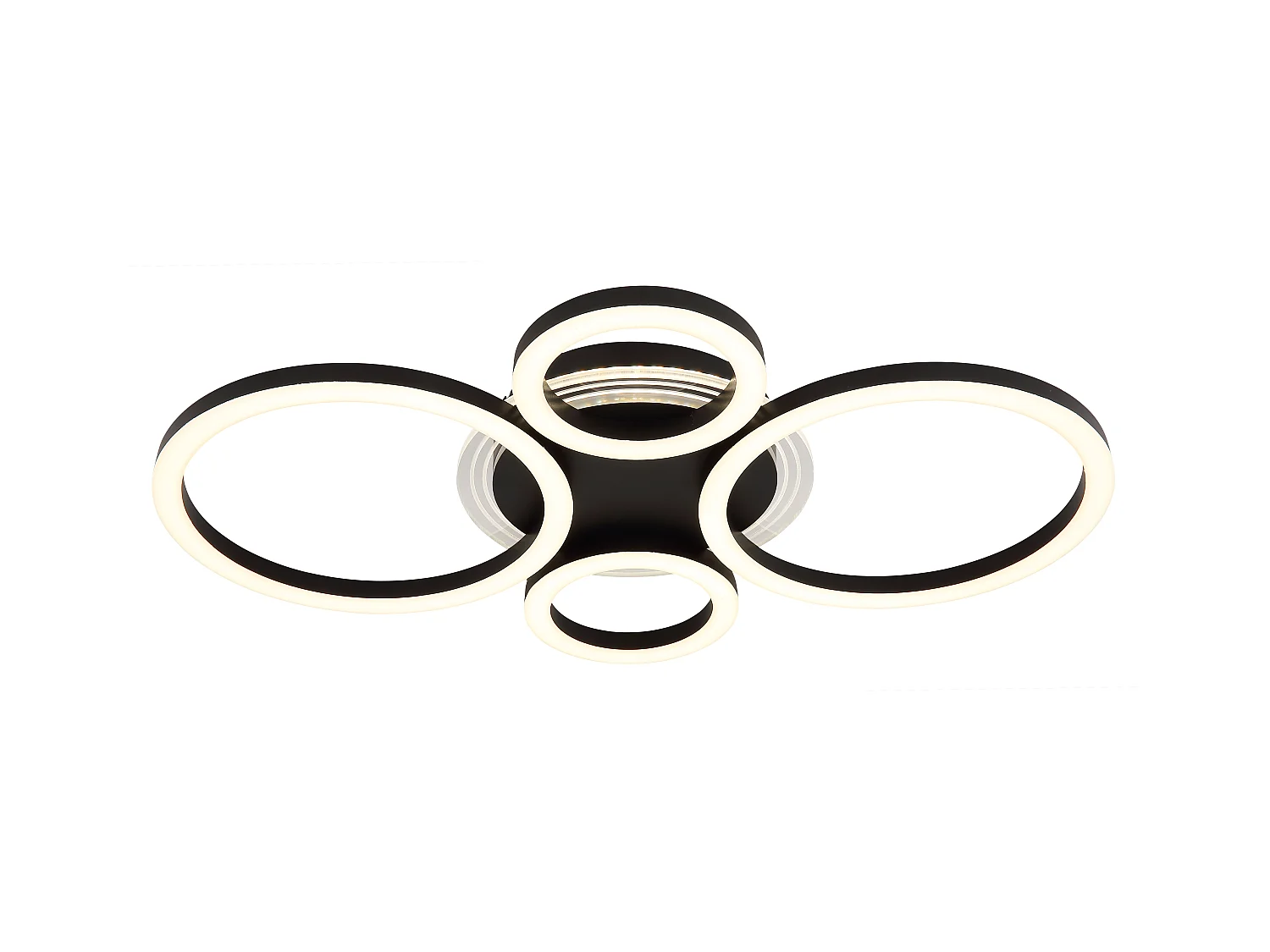 Plafonnier métal noir mat, LED