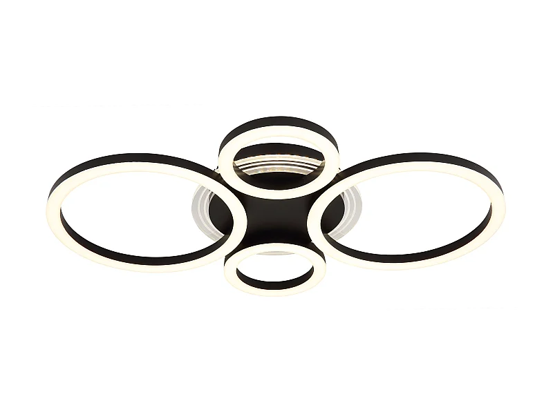 Plafonnier métal noir mat, LED