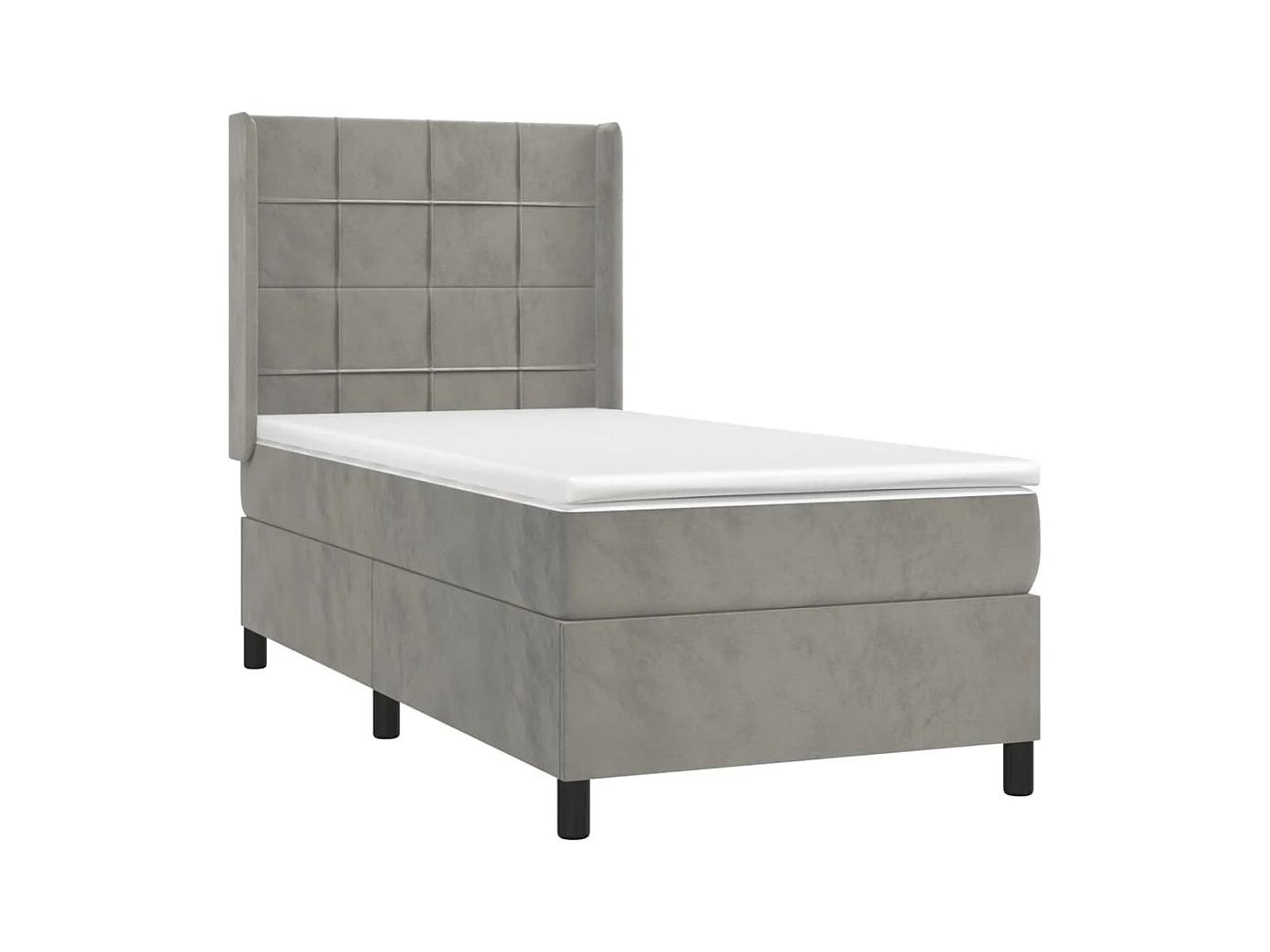 Cadre de lit LED tissu grise 203 x 103 x 128 cm TDL0207914