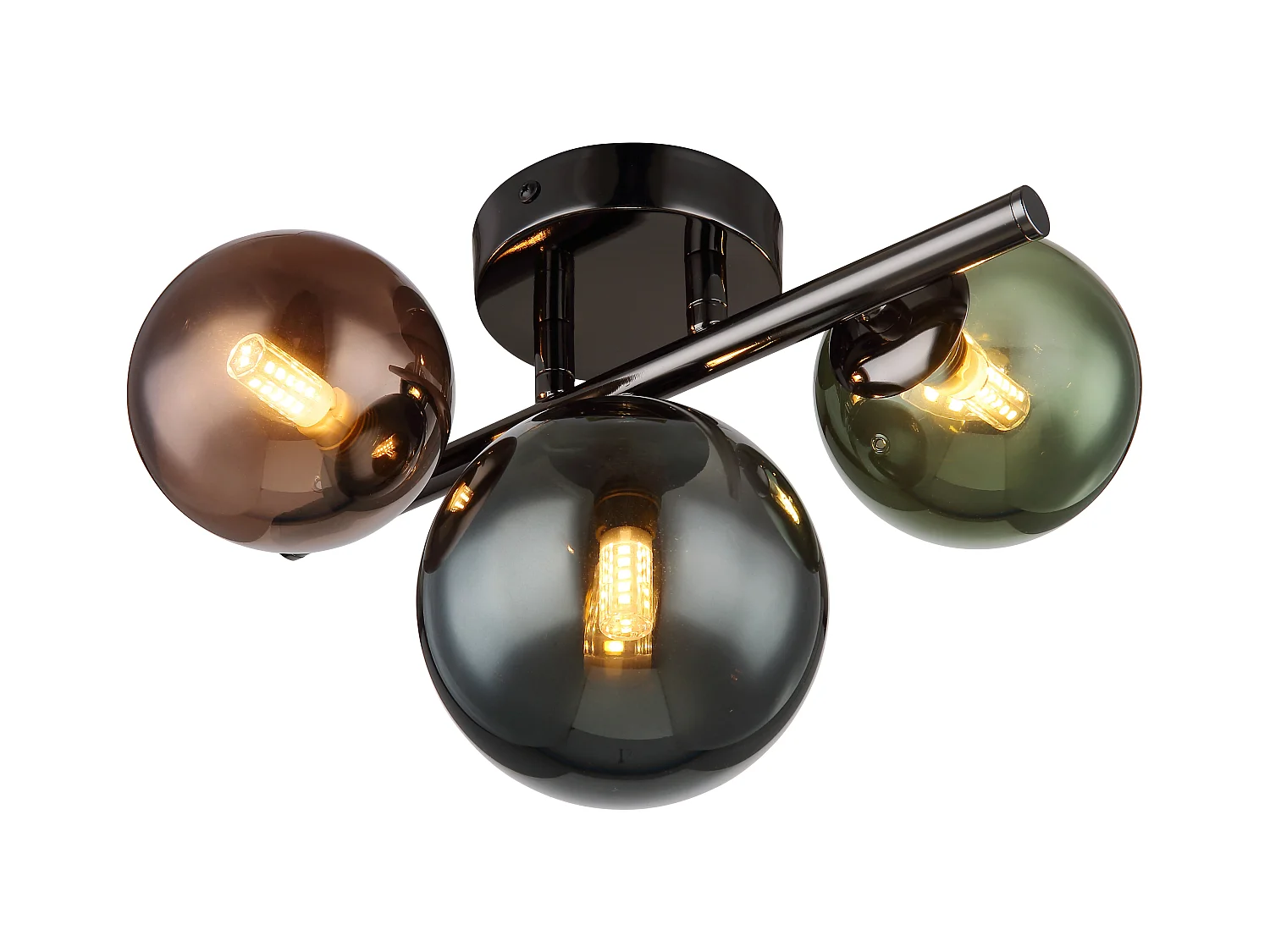 Plafonnier métal gris mat, 3x G9 LED