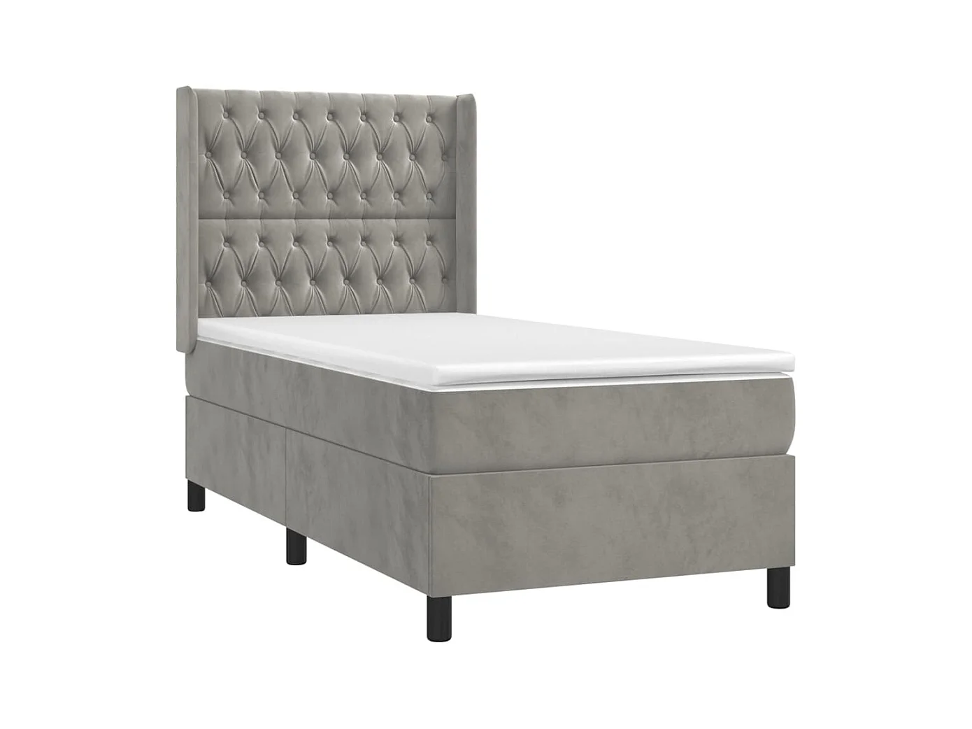 Cadre de lit LED tissu grise 203 x 103 x 128 cm TDL0207917