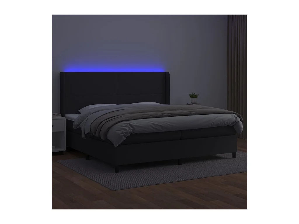 Cadre de lit LED noire 203 x 203 x 128 cm TDL0209137