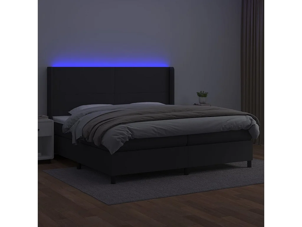 Cadre de lit LED noire 203 x 203 x 128 cm TDL0209137