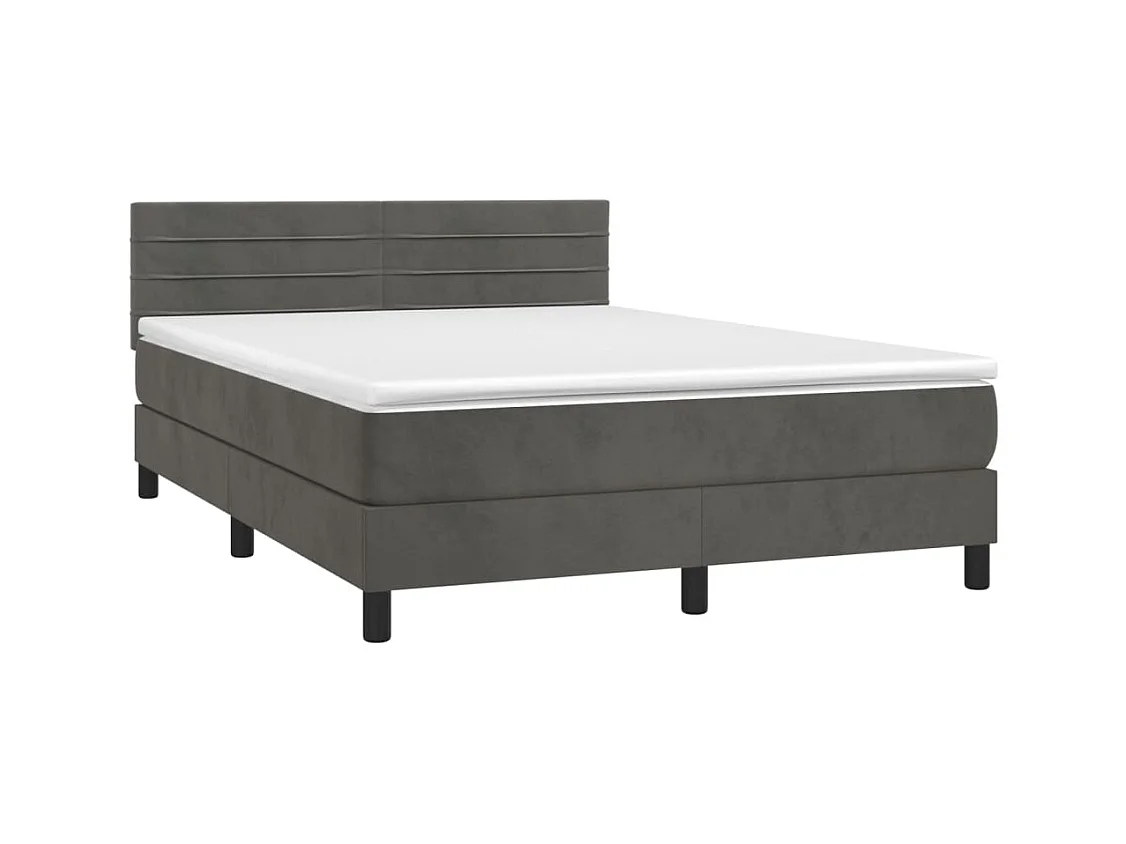 Cadre de lit LED tissu grise 203 x 144 x 88 cm TDL0207711