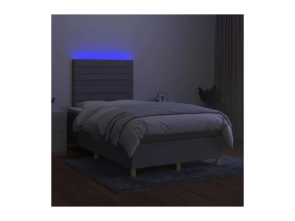 Cadre de lit LED tissu grise 120 x 200 x 20 cm TDL0207884
