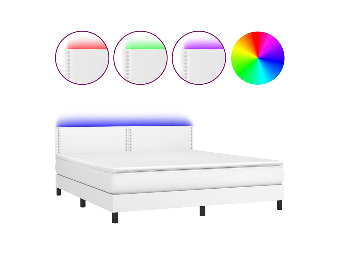 Cadre de lit LED blanche 203 x 180 x 88 cm TDL0208719