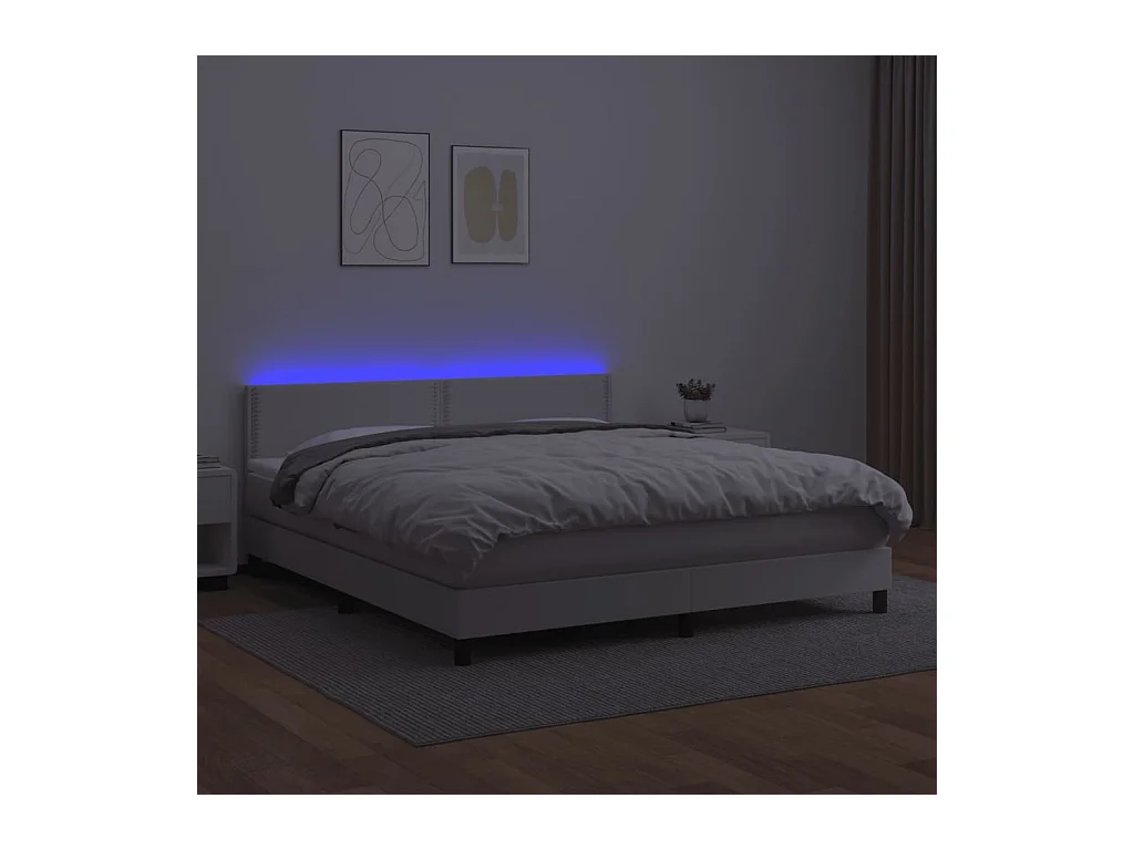 Cadre de lit LED blanche 203 x 180 x 88 cm TDL0208719