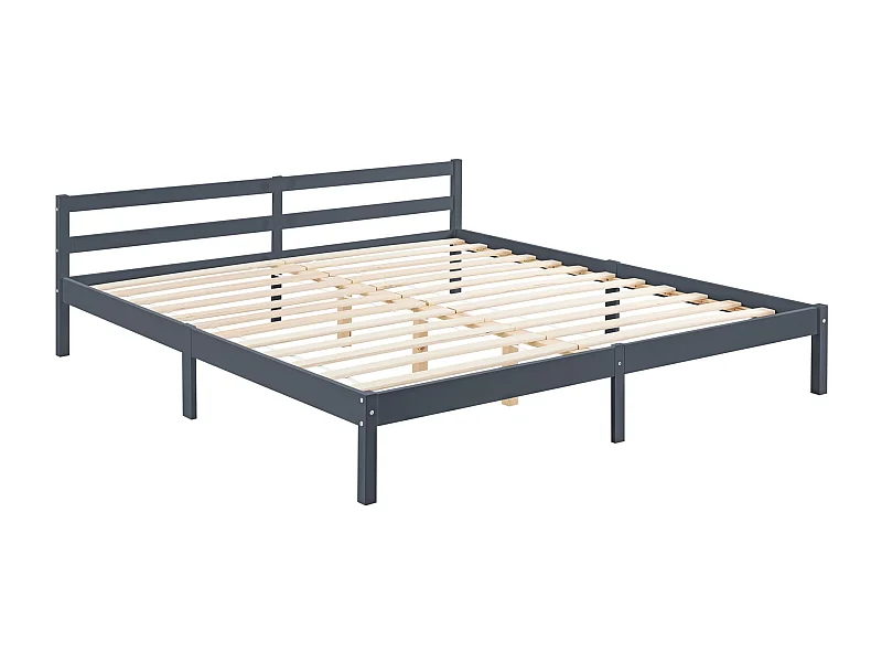 Cadre de lit avec grise 206 x 186 x 50 cm 03_0004971