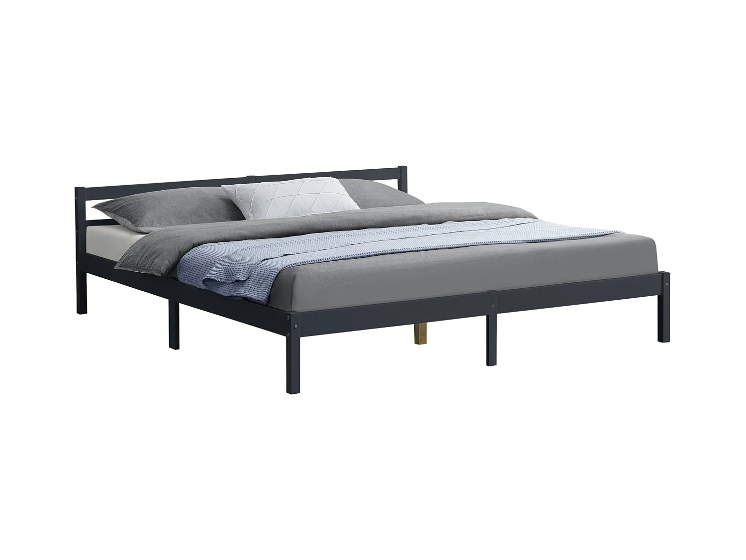 Cadre de lit avec grise 206 x 186 x 50 cm 03_0004971