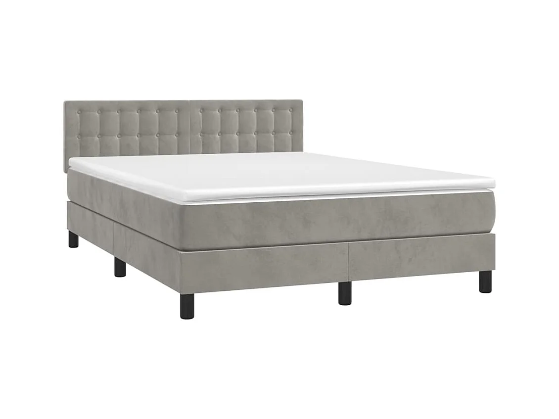 Cadre de lit LED tissu grise 203 x 144 x 88 cm TDL0207844