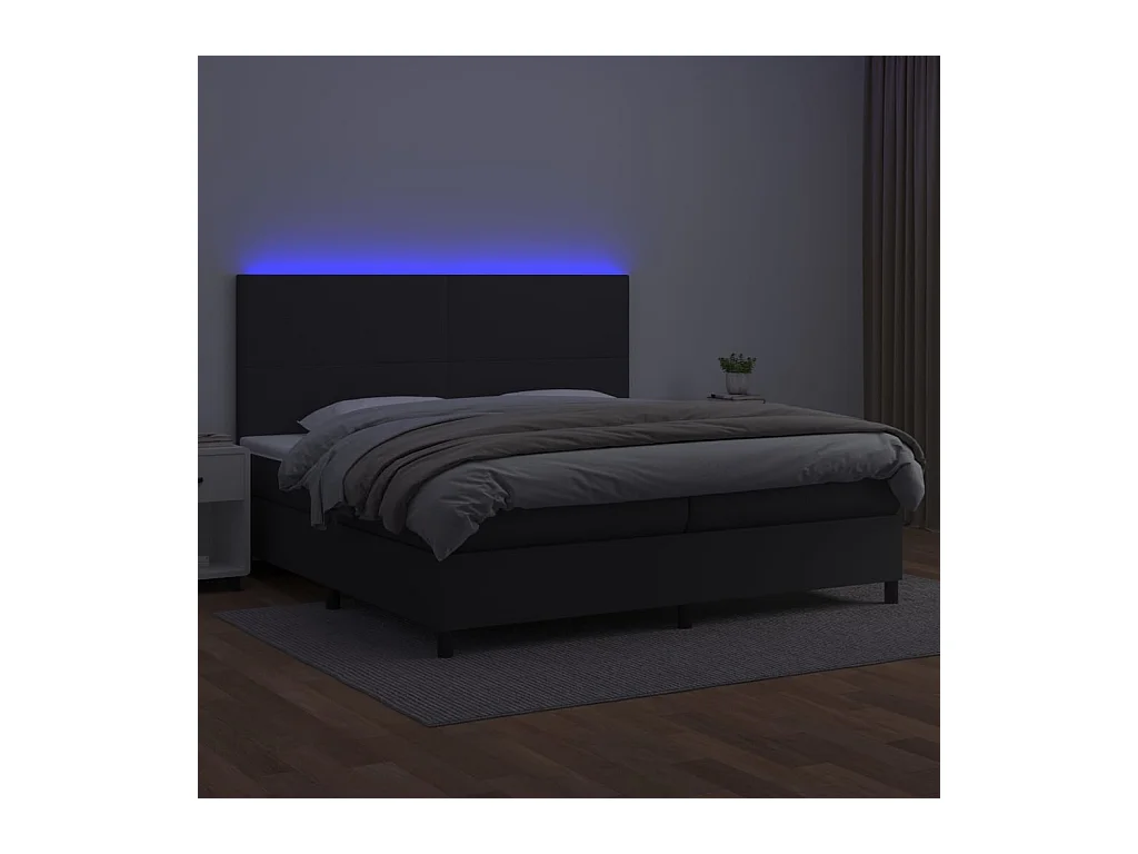 Cadre de lit LED noire 203 x 200 x 128 cm TDL0209140