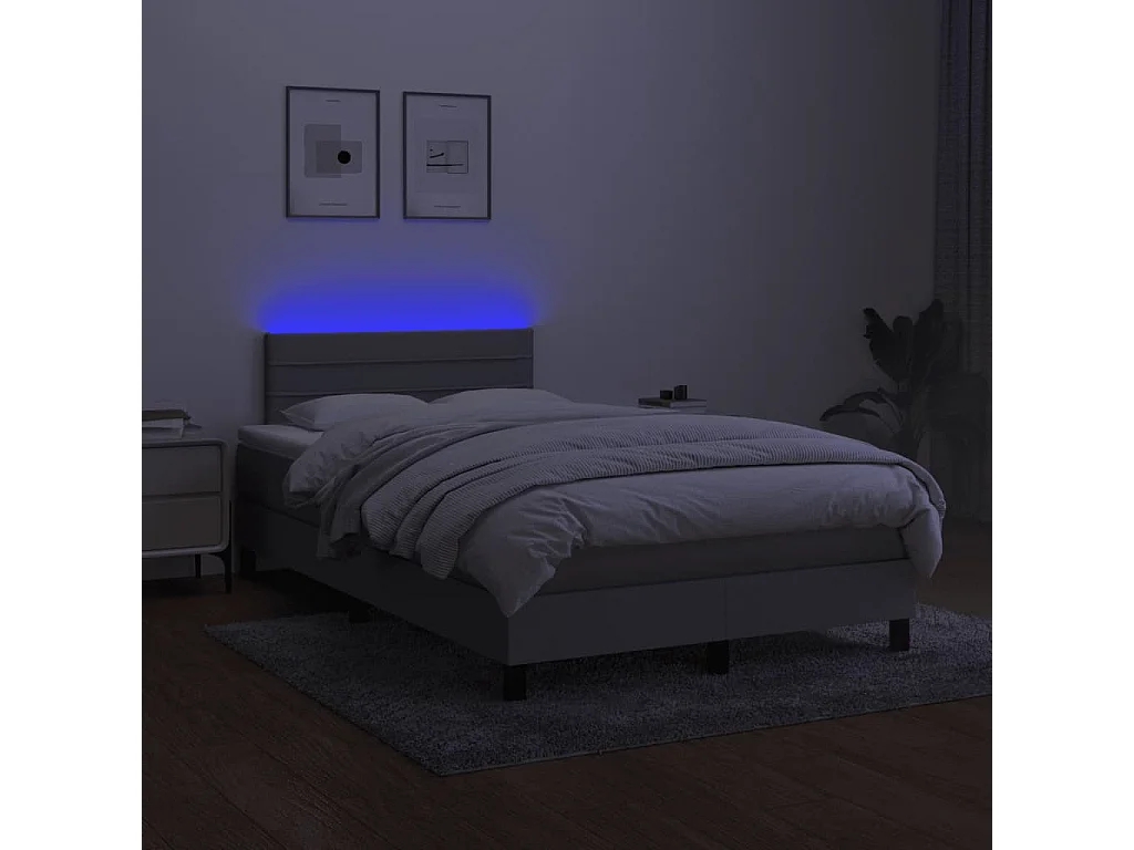 Cadre de lit LED tissu grise 203 x 120 x 88 cm TDL0207898