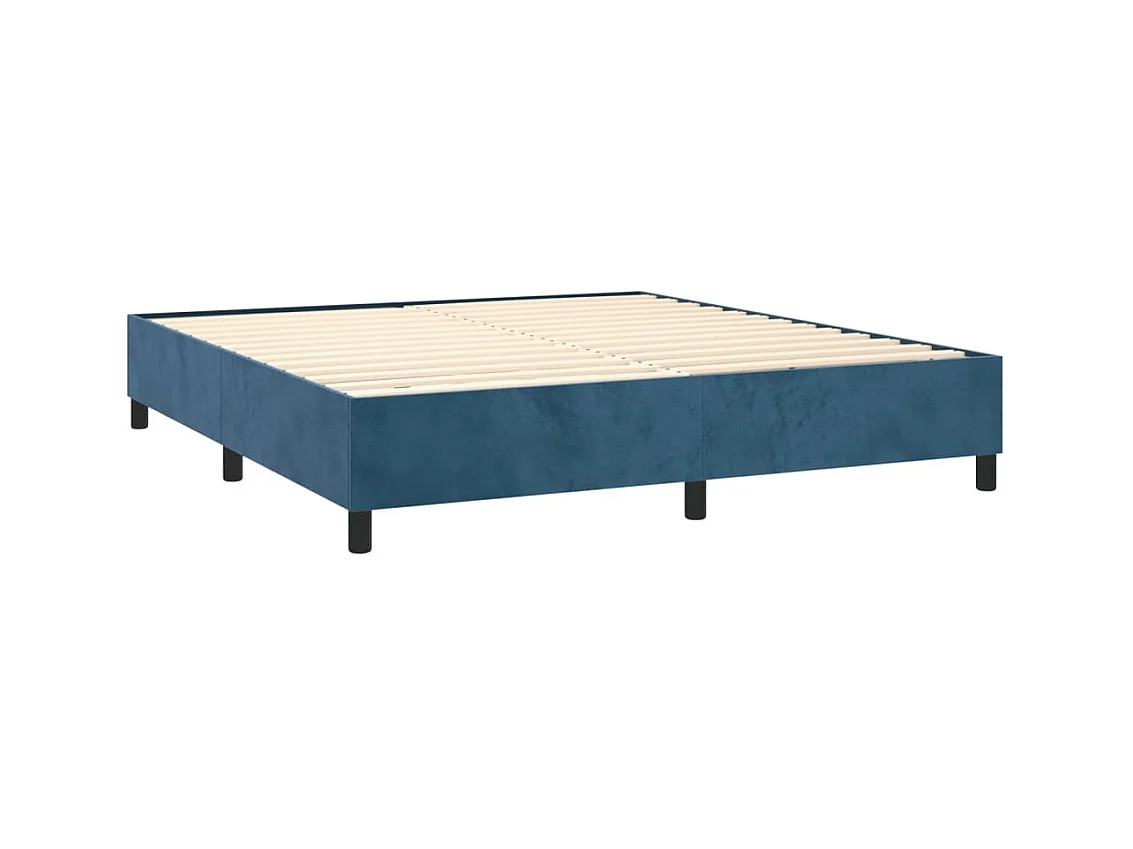 Sommier à lattes sur tissu bleue 203 x 160 x 35 cm TDL0207309