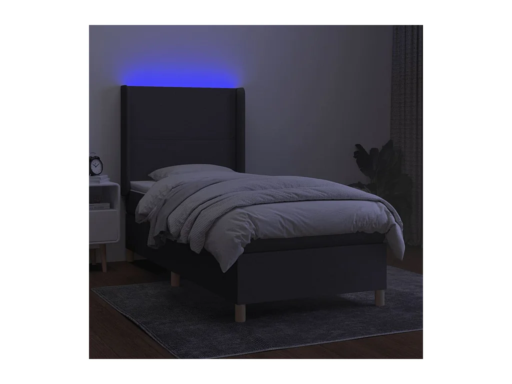 Cadre de lit LED tissu grise 203 x 103 x 128 cm TDL0208435