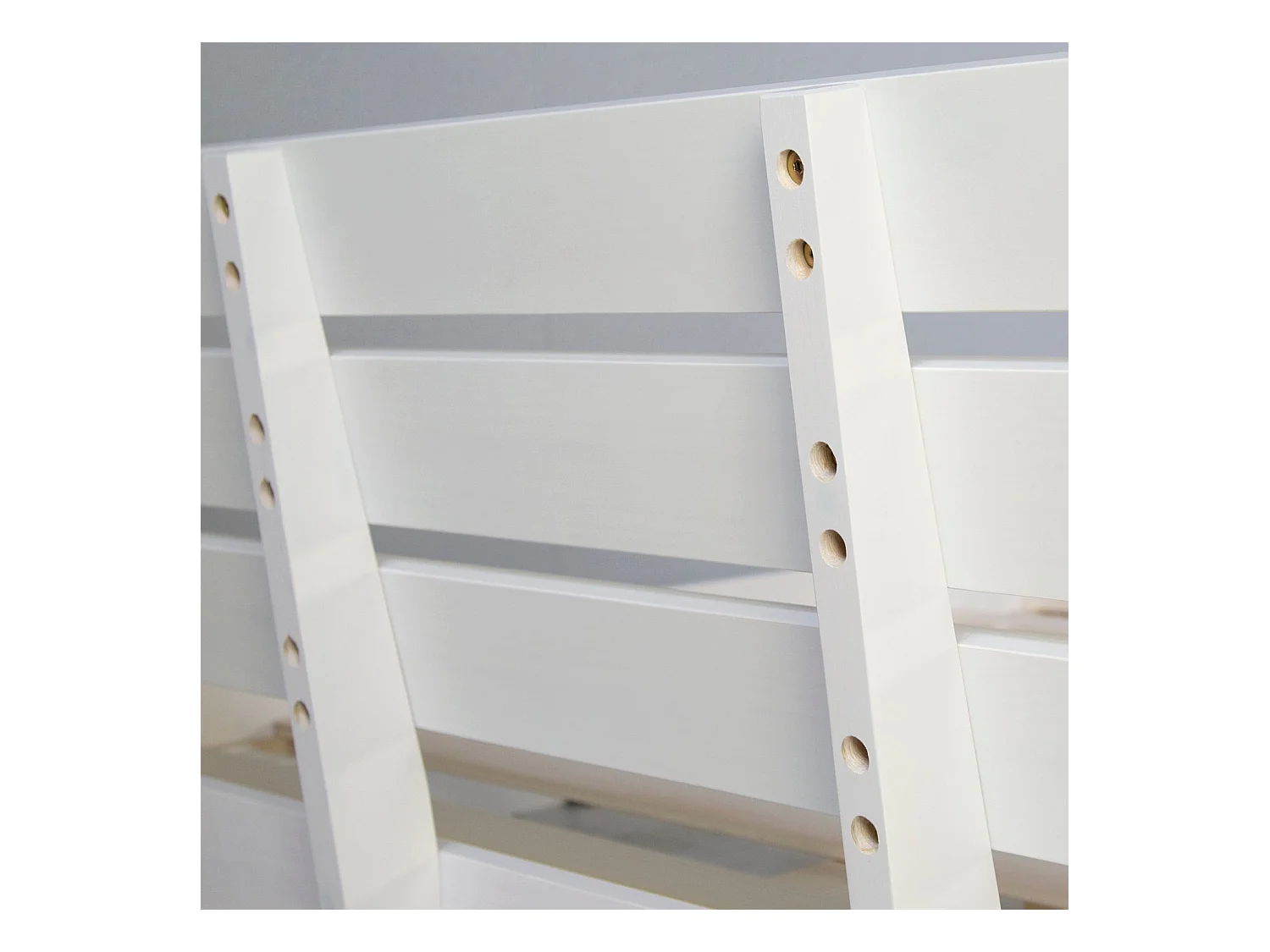 Lit double 140x200 cm bois blanche 173 x 63 x 16 cm LIT06225