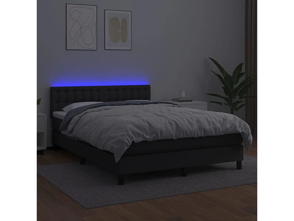 Cadre de lit LED noire 193 x 144 x 88 cm TDL0209233