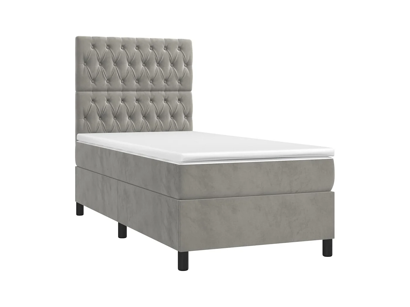 Cadre de lit LED tissu grise 203 x 100 x 128 cm TDL0207913