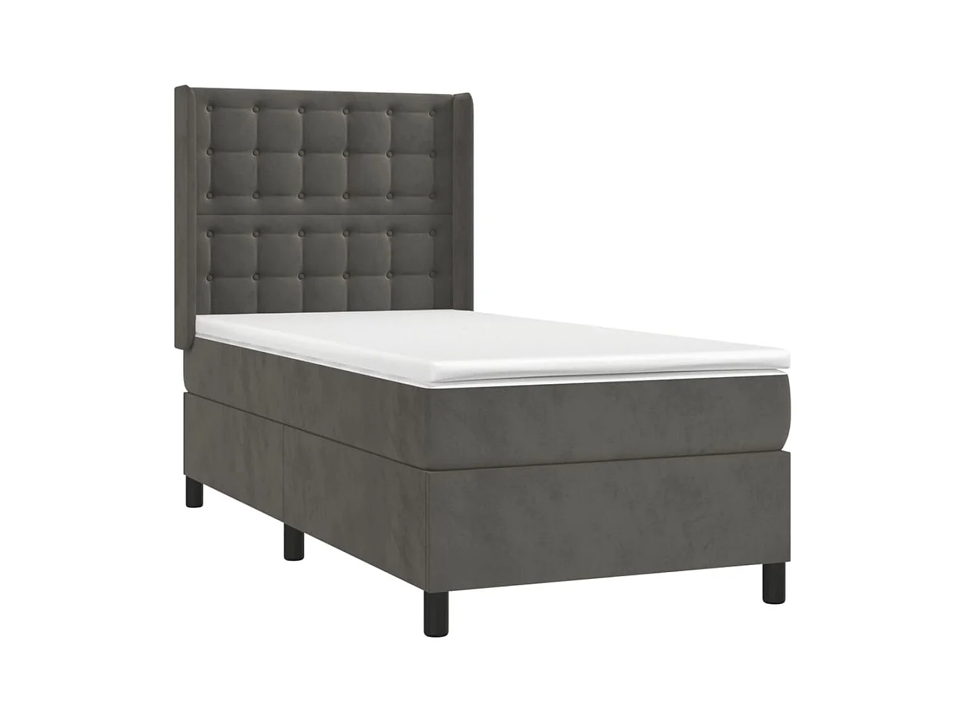 Cadre de lit LED tissu grise 203 x 103 x 128 cm TDL0207749