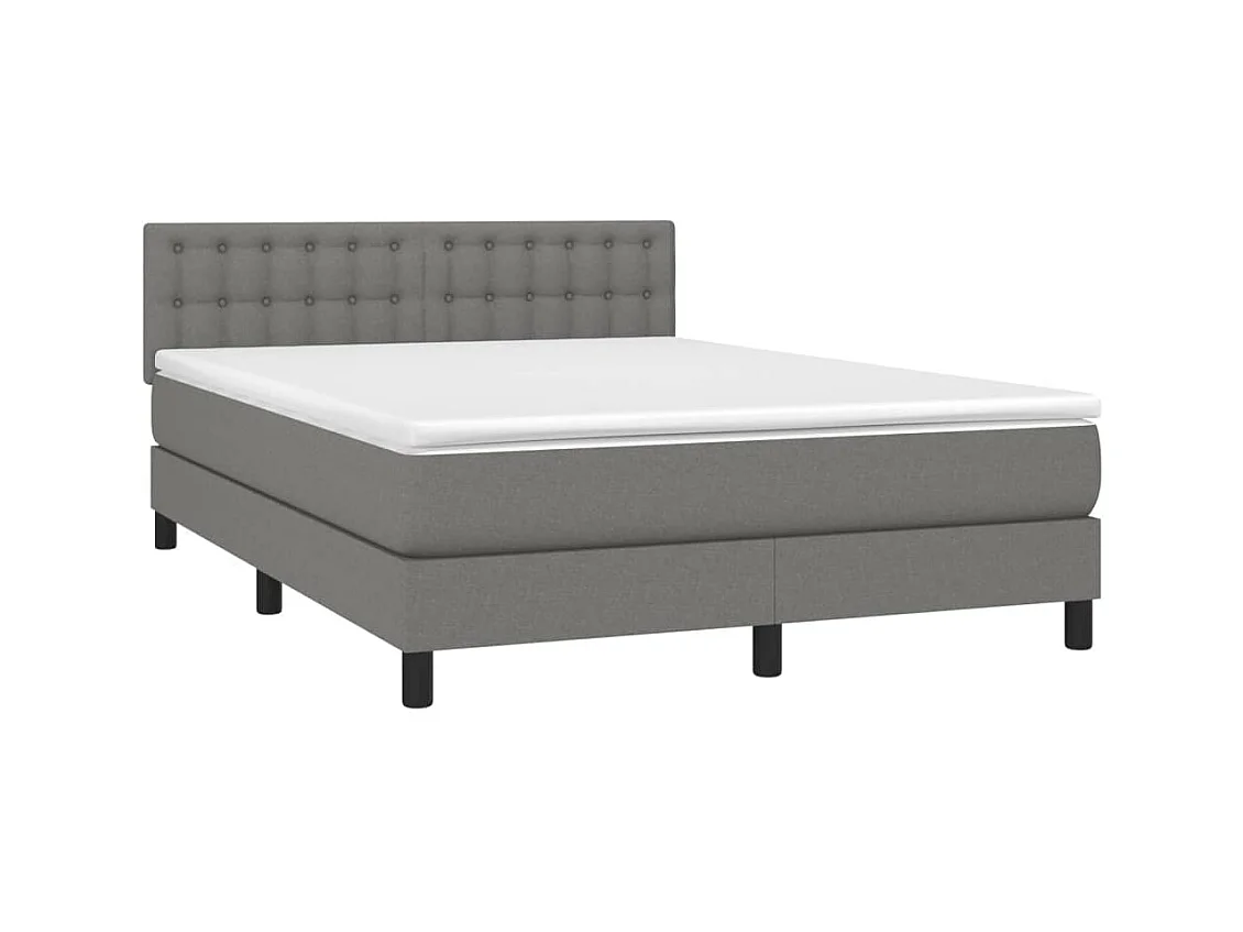 Cadre de lit LED tissu grise 203 x 144 x 88 cm TDL0208349