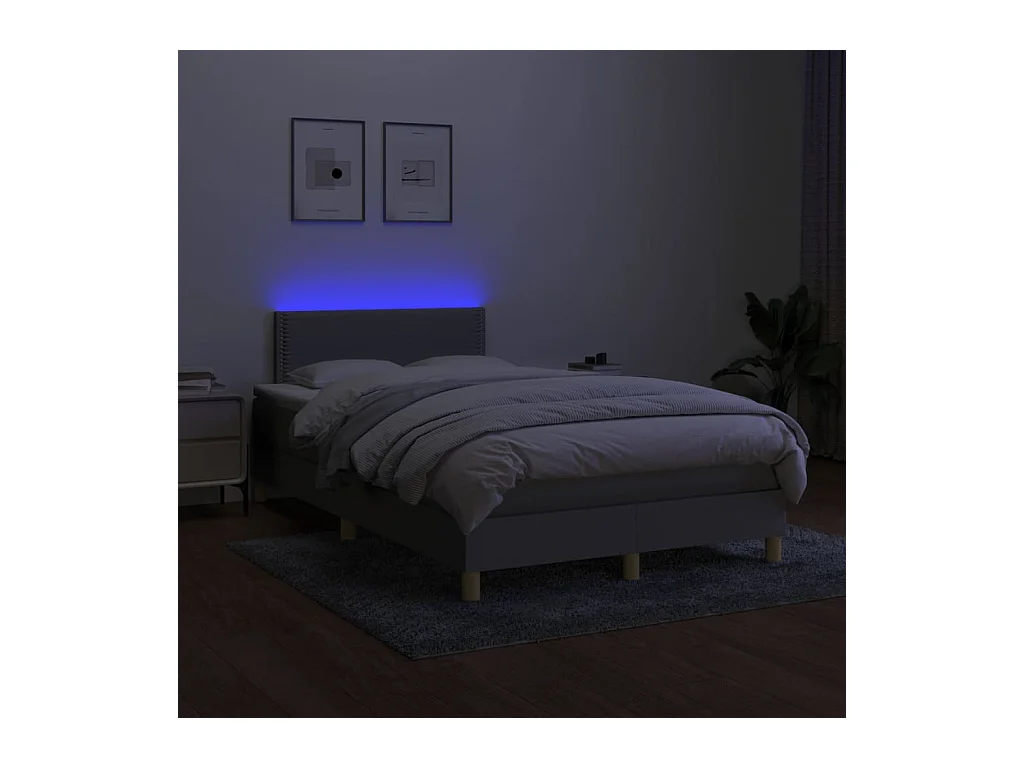 Cadre de lit LED tissu grise 203 x 120 x 88 cm TDL0207902