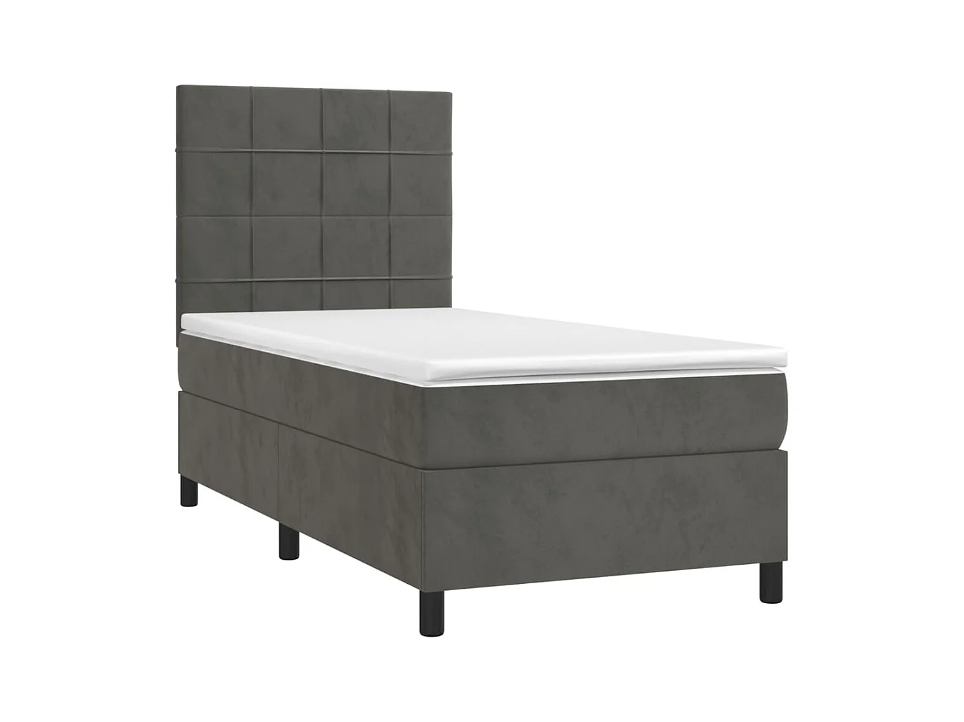 Cadre de lit LED tissu grise 203 x 100 x 128 cm TDL0207745