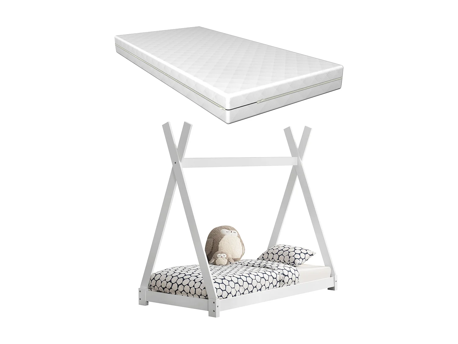 Lit tipi pour enfant bois blanche 168 x 86 x 150 cm 03_0002646