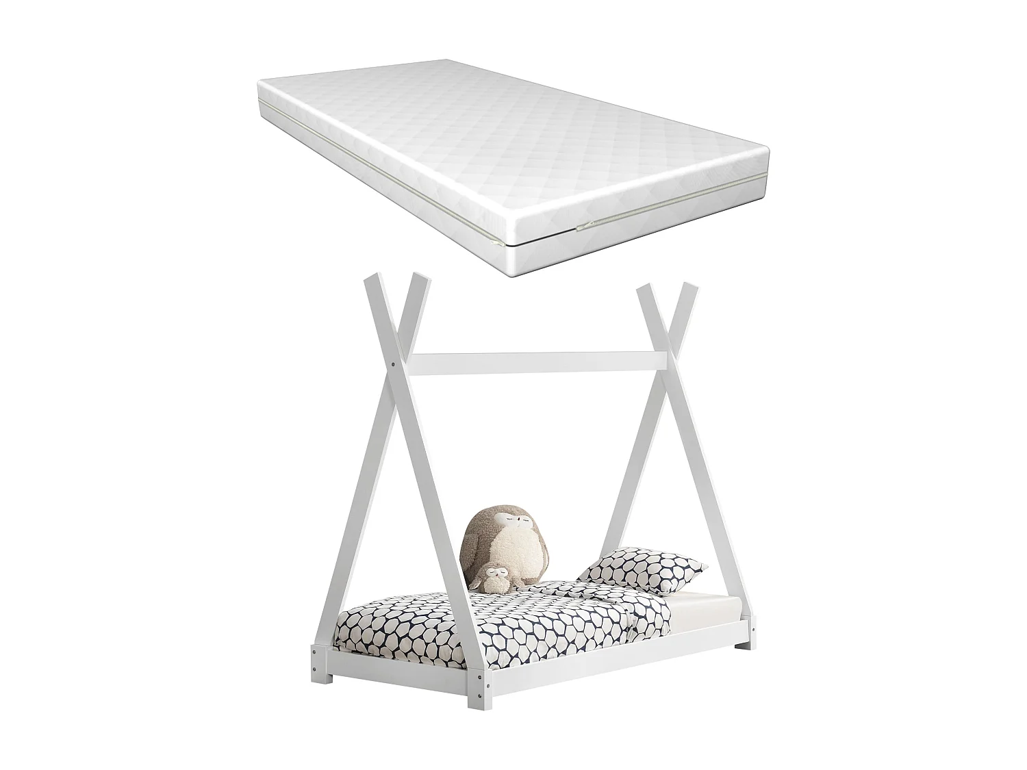 Lit tipi pour enfant bois blanche 168 x 86 x 150 cm 03_0002646