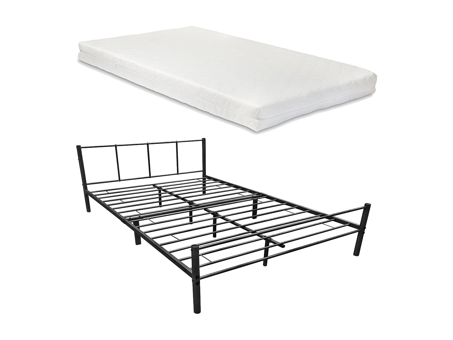 Cadre de Lit en argentée 161.5 x 209.5 x 81.5 cm 03_0004875