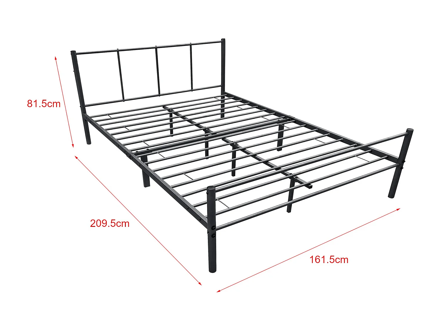 Cadre de Lit en argentée 161.5 x 209.5 x 81.5 cm 03_0004875