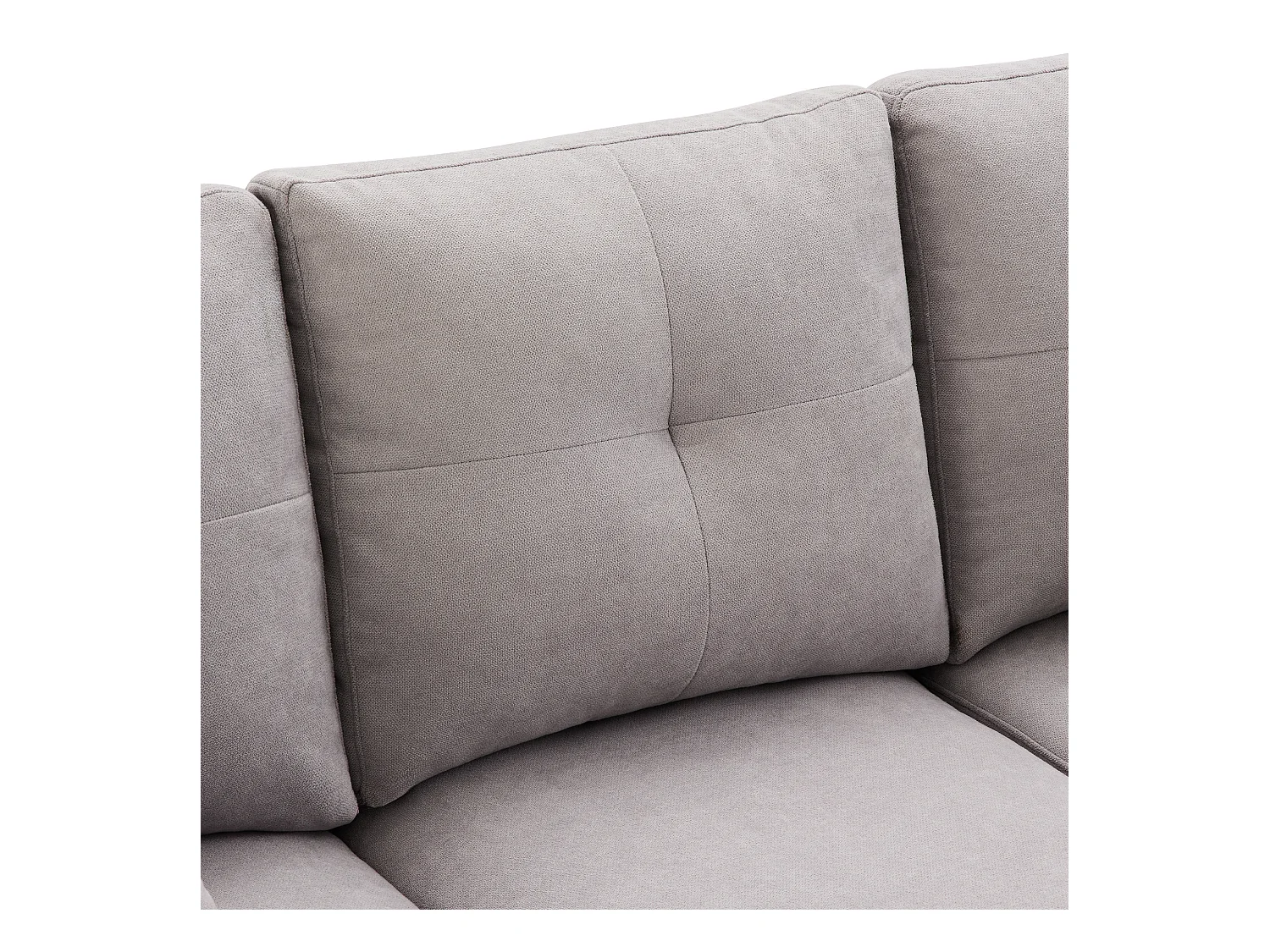 Nowoczesna sofa 3-osobowa w kształcie litery L - z 2 uchwytami na kubki - 2 poduszki - z przechowywaniem - jasnoszary