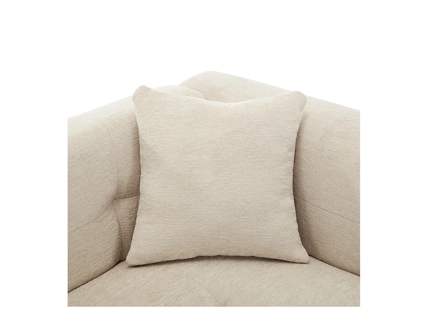 Hoekbank 3-zits - met opbergruimte - afneembare voetenbank - 2 kussens - beige