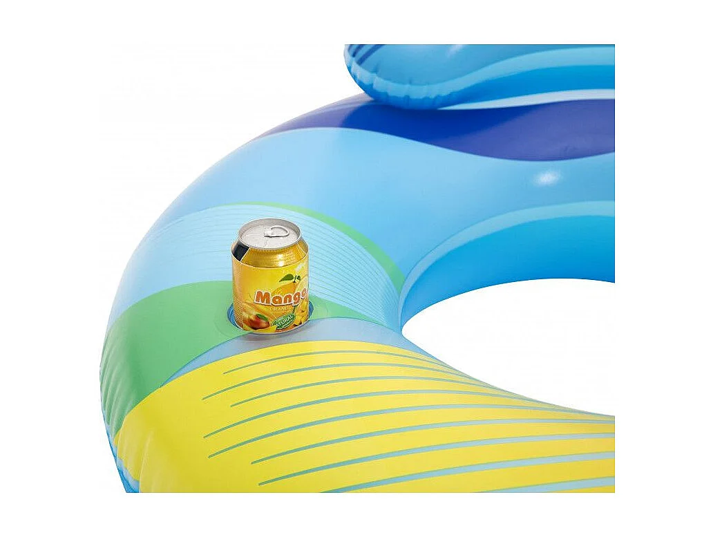 Bouée avec dossier et lumière LED - Swim Bright - 118 x 117 cm