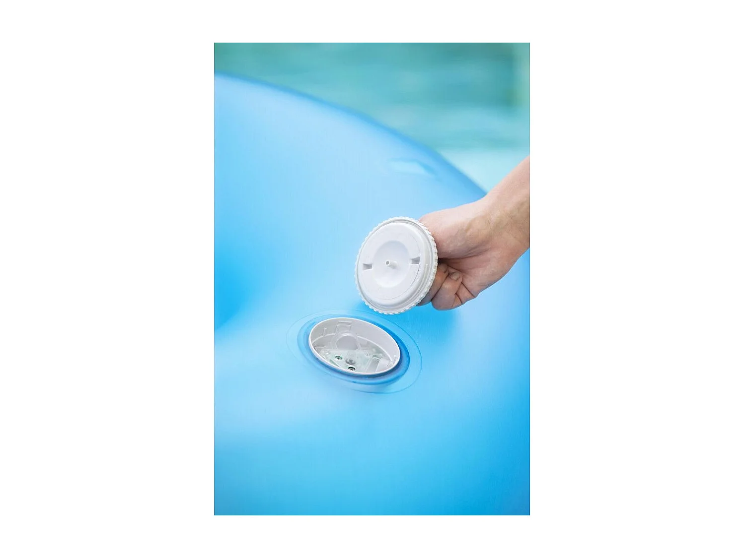 Bouée avec dossier et lumière LED - Swim Bright - 118 x 117 cm