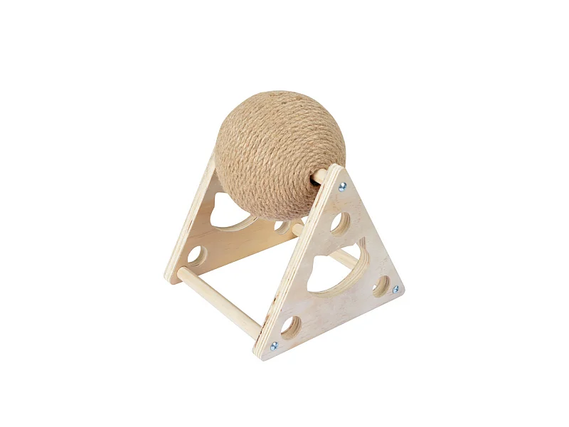 Griffoir Pour Chat "Boule Rotative" 20cm Naturel