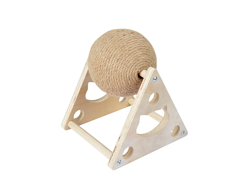 Griffoir Pour Chat "Boule Rotative" 20cm Naturel