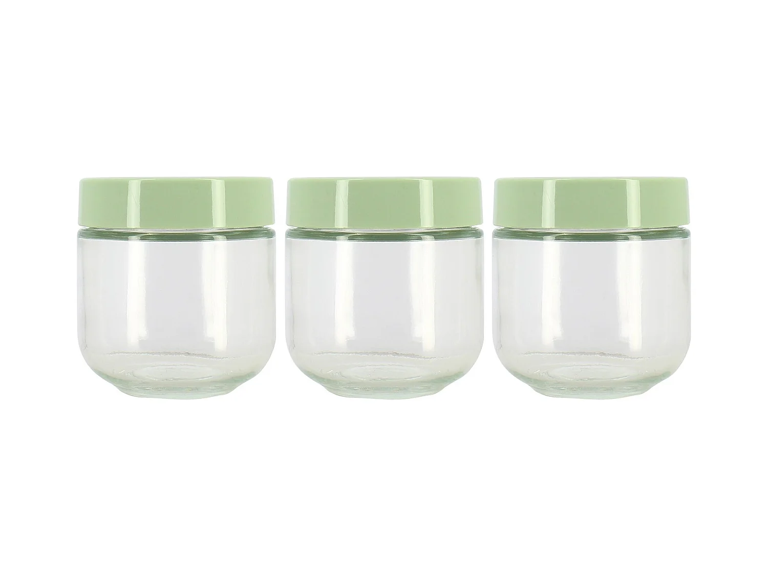 Menastyl - Lot De 3 Pots 30cl En Verre Et Plastique Vert