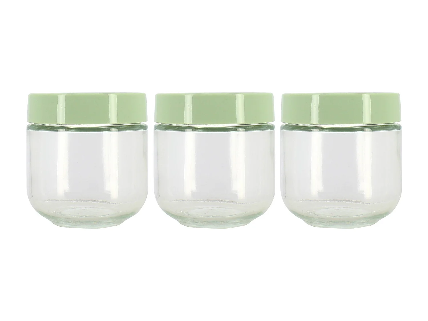 Menastyl - Lot De 3 Pots 30cl En Verre Et Plastique Vert