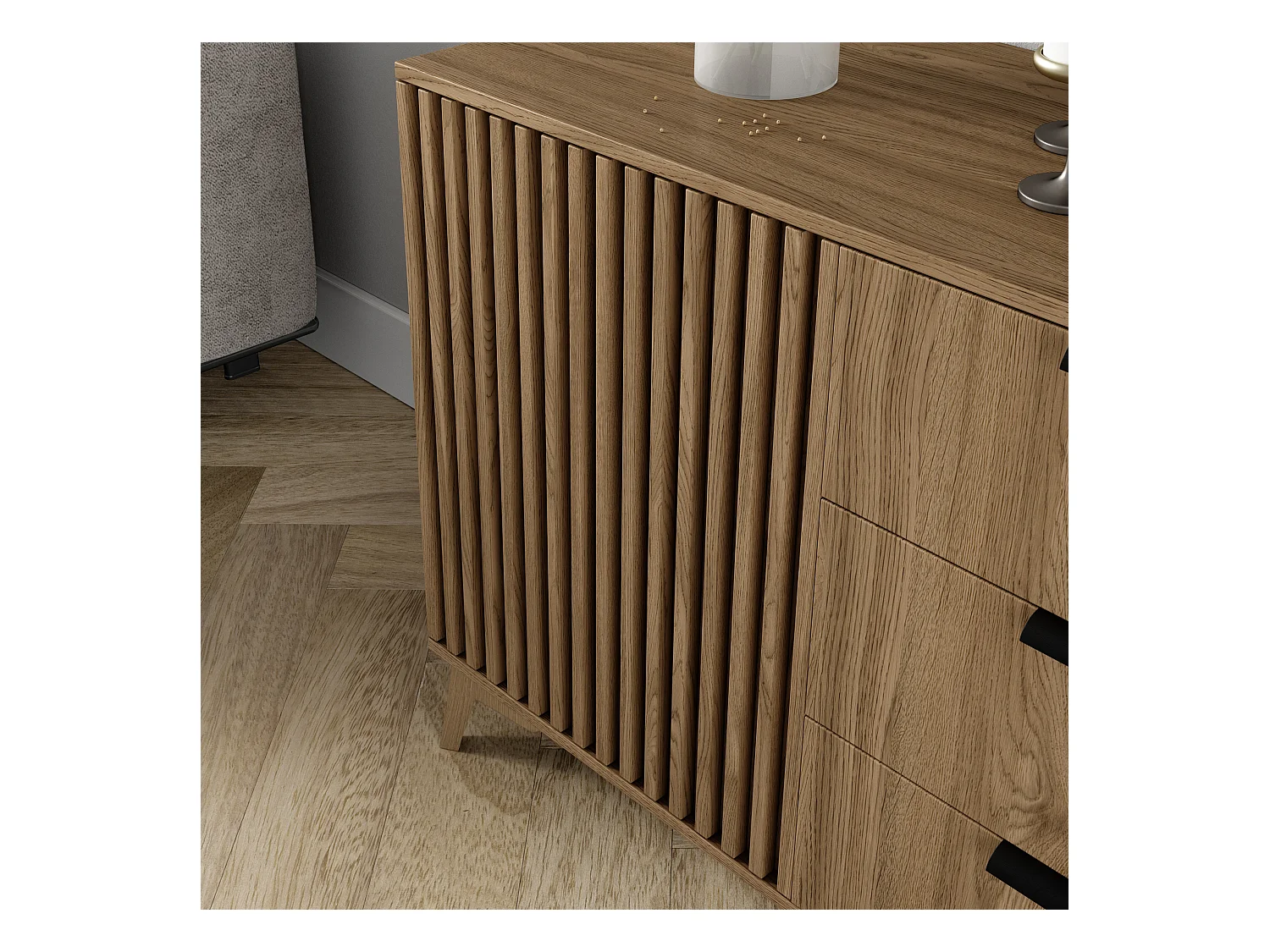 Buffet bois clair rainuré – Collection Bazen