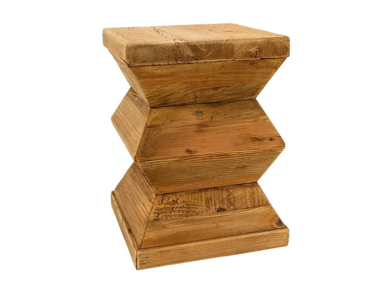 Bout de canapé totem en pin recyclé - REWOOD