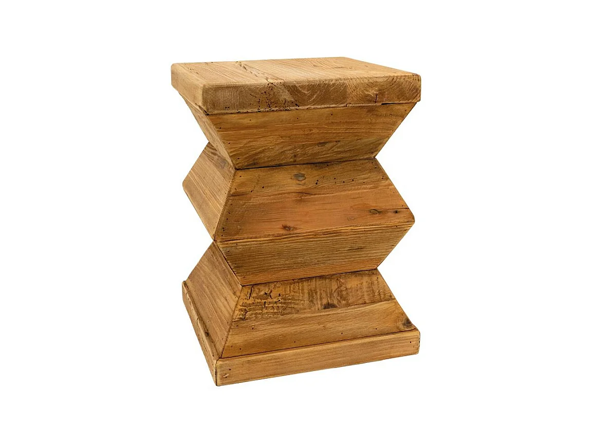 Bout de canapé totem en pin recyclé - REWOOD