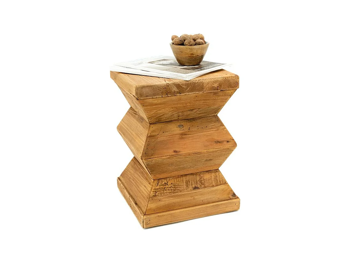 Bout de canapé totem en pin recyclé - REWOOD