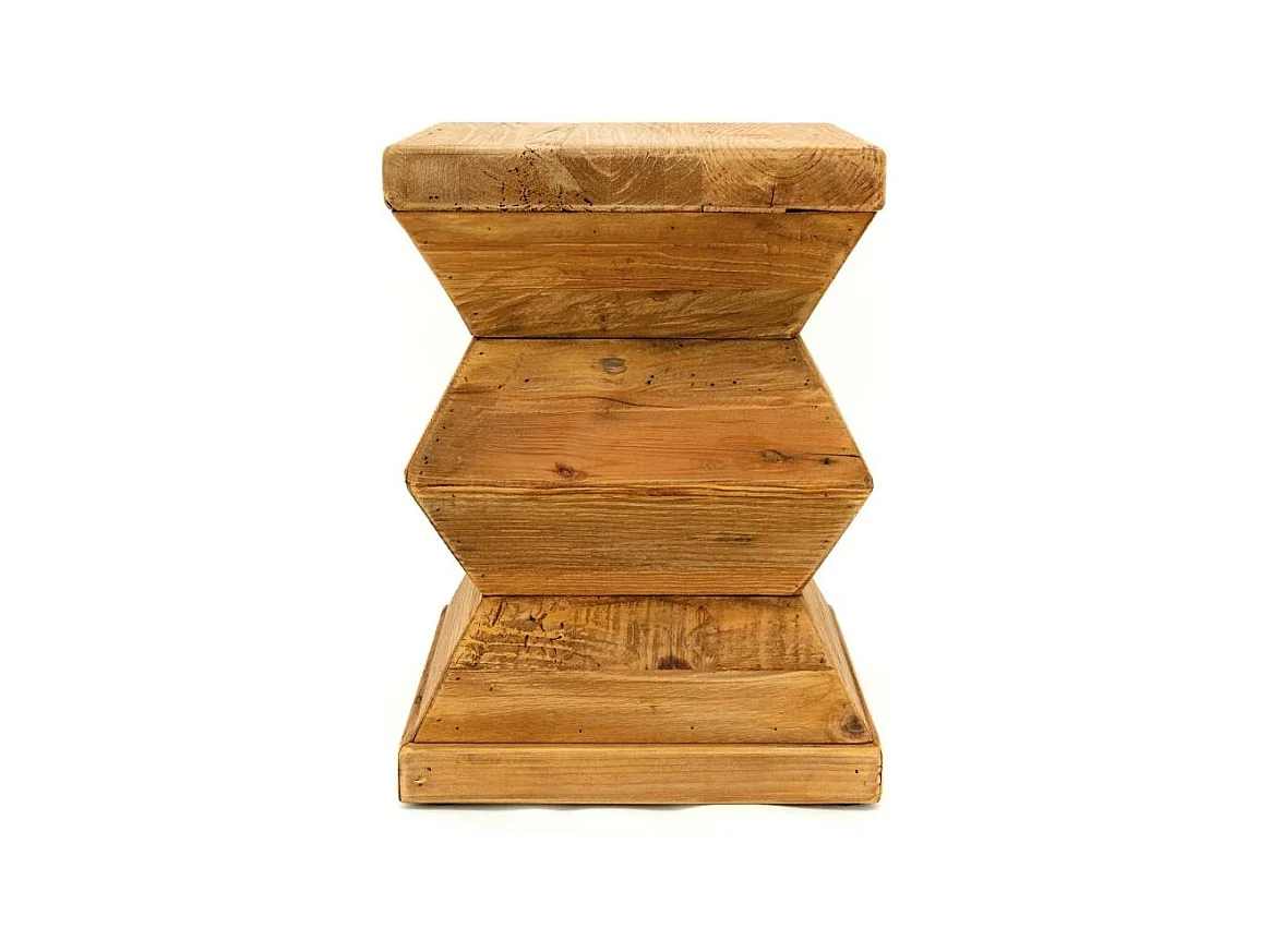 Bout de canapé totem en pin recyclé - REWOOD