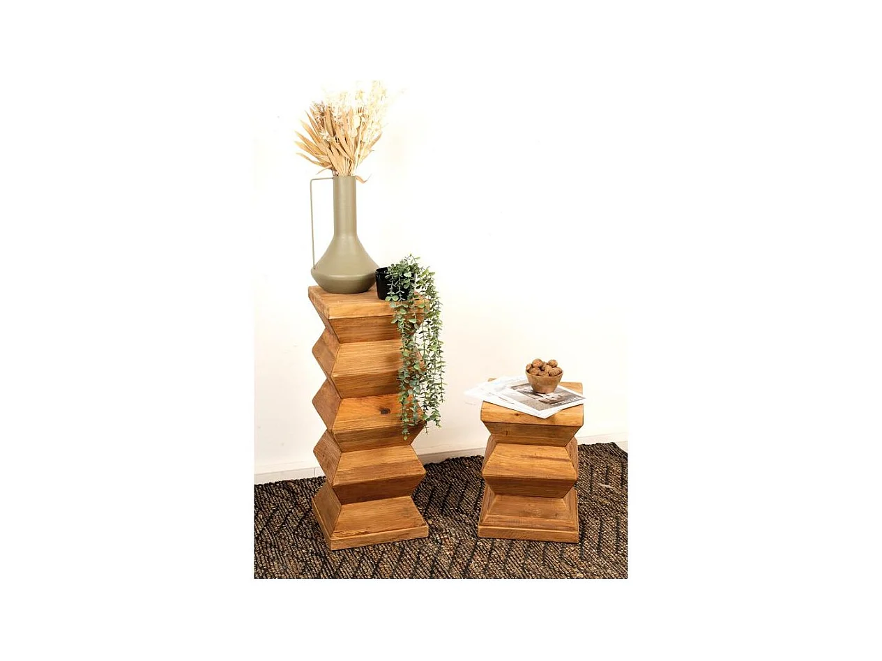 Sellette totem en bois recyclé REWOOD