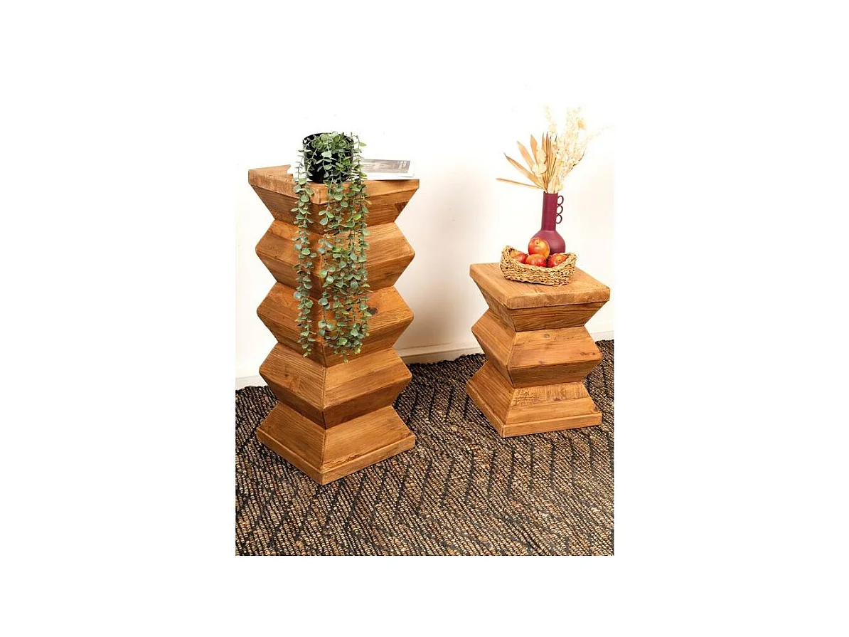 Sellette totem en bois recyclé REWOOD