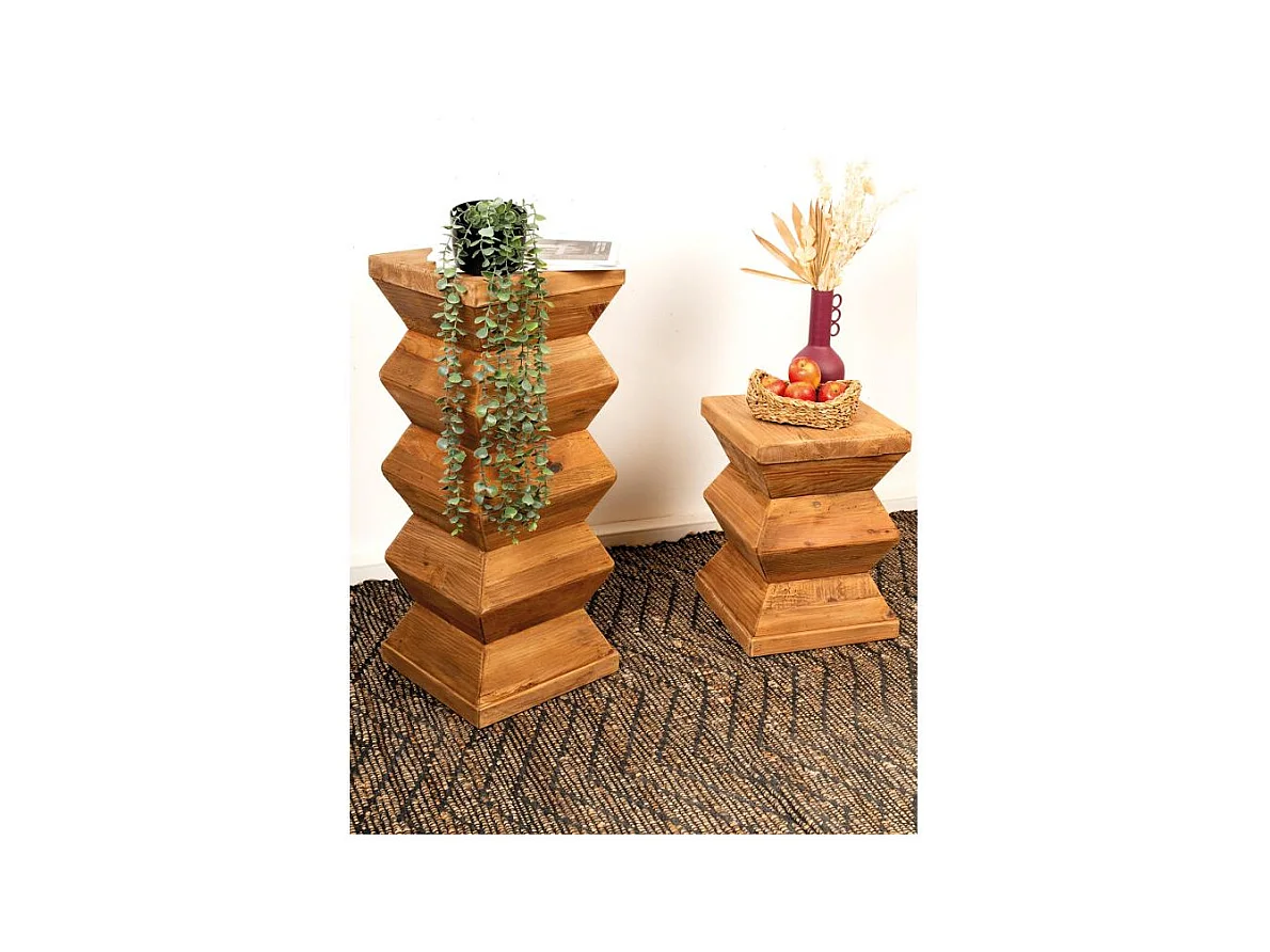 Sellette totem en bois recyclé REWOOD