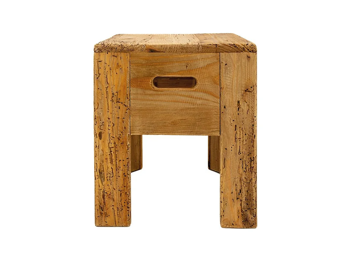 Tabouret carré pin recyclé – REWOOD