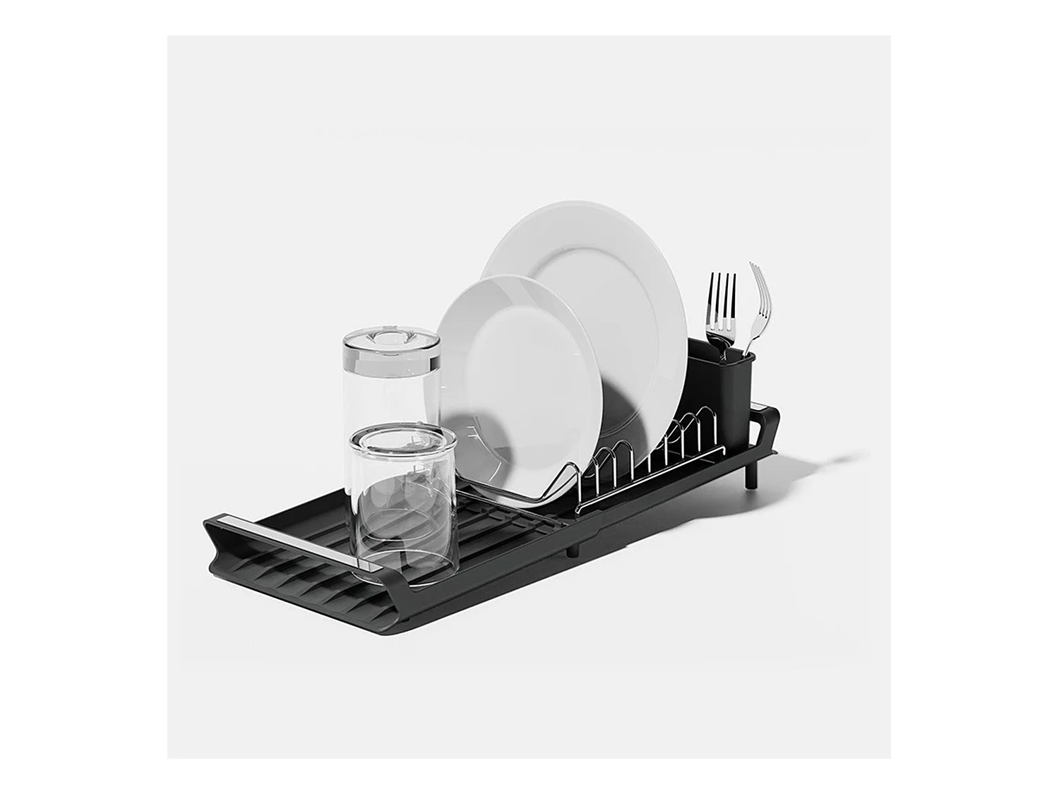 Menastyl - égouttoir A Vaisselle Extensible 28x20cm En Polypropylene Noir