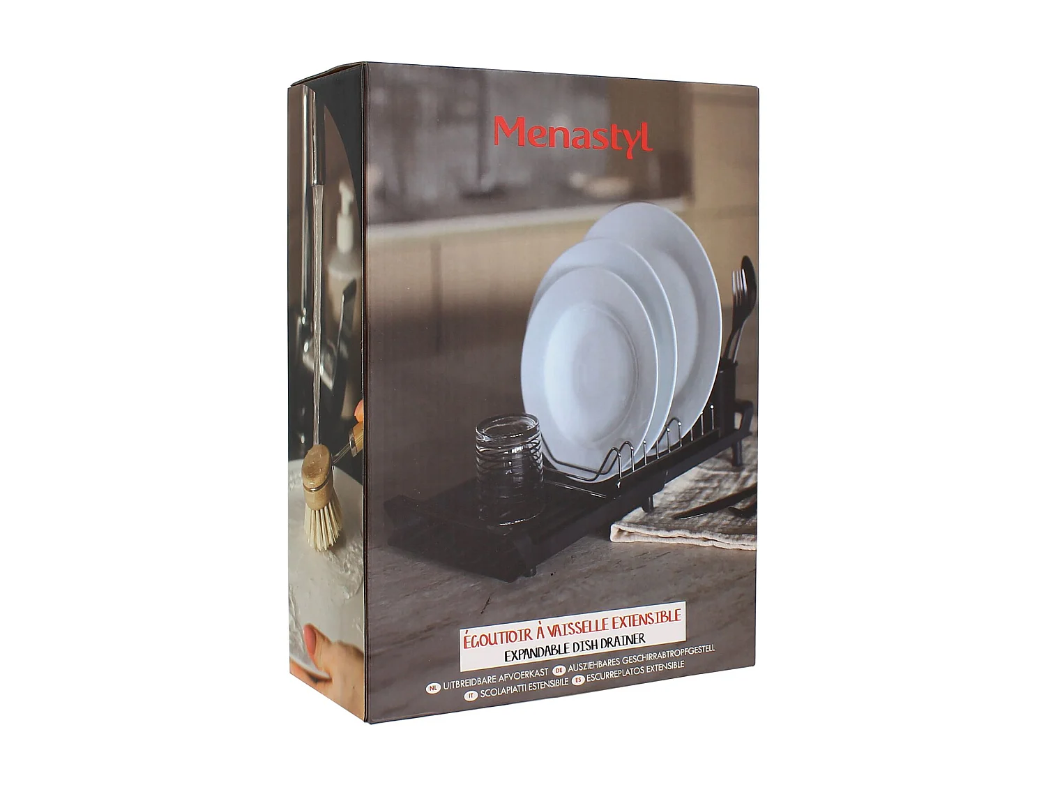 Menastyl - égouttoir A Vaisselle Extensible 28x20cm En Polypropylene Noir