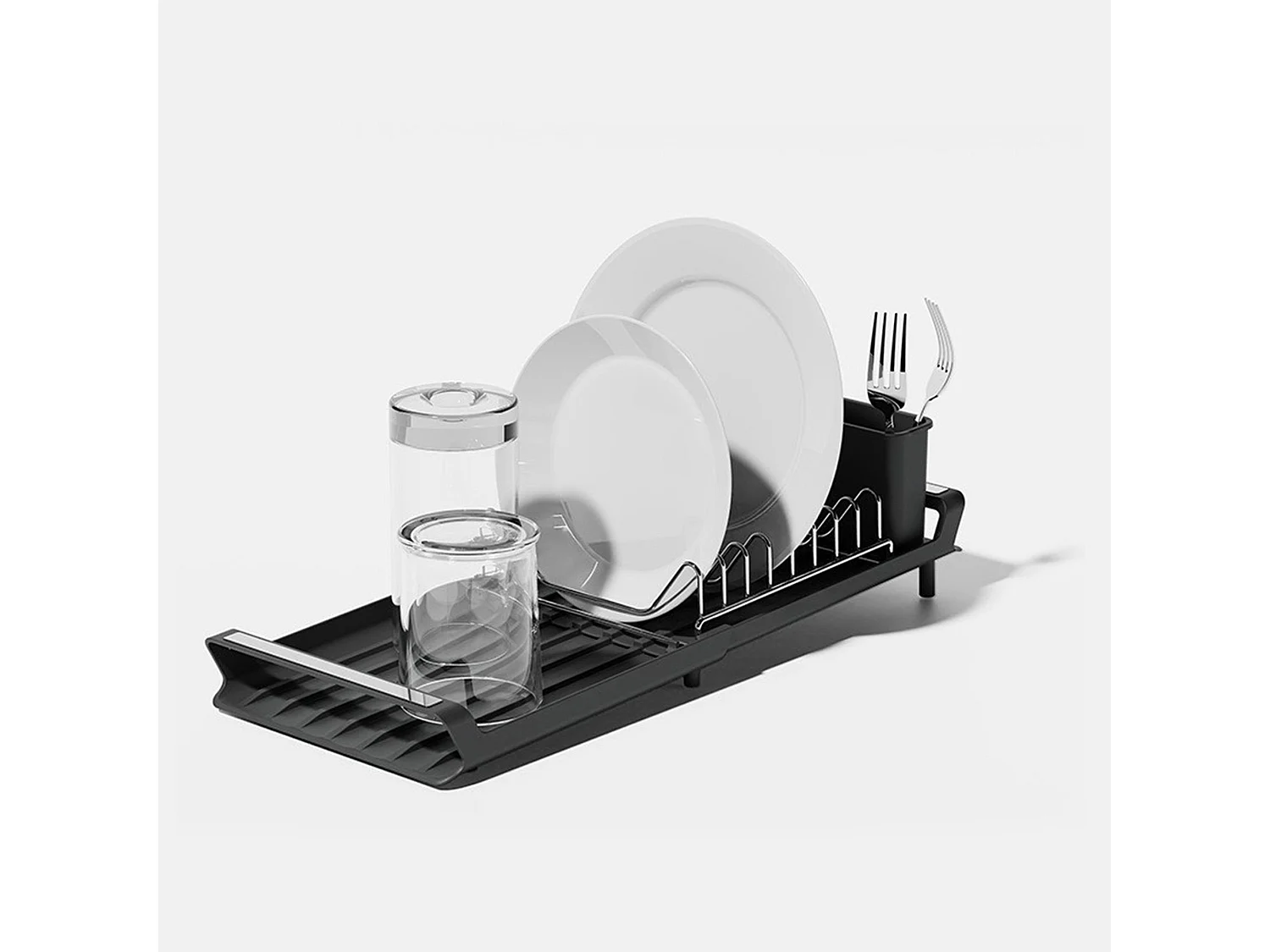 Menastyl - égouttoir A Vaisselle Extensible 28x20cm En Polypropylene Noir